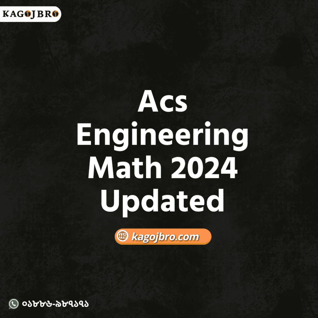 Acs Engineering Math 2024 Updated